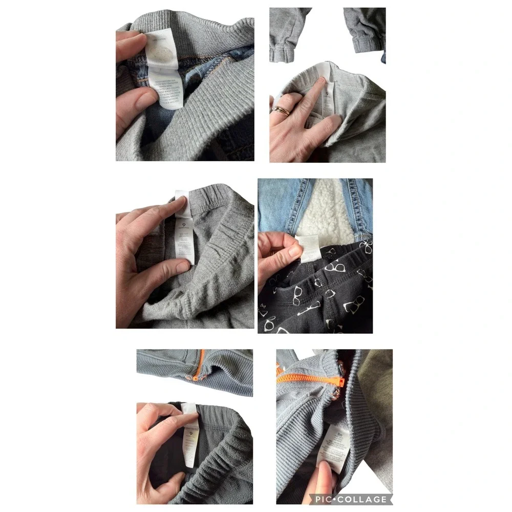 Carter's Baby Boy 9M Vest Pants‎ Jeans 6pc Lot Gray Black Blue Fox Glasses Print